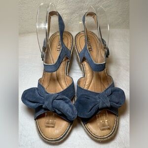 Born womens sandals espadrille suede leather blue bow detail‎ comfortable cute 7
